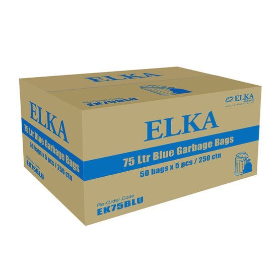 Elka 75 Litre Blue Garbage Bags