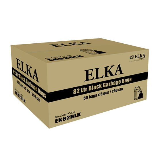 Elka 82 Litre Black Garbage Bags